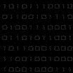 dark gray binary numbers shifting on a black screen