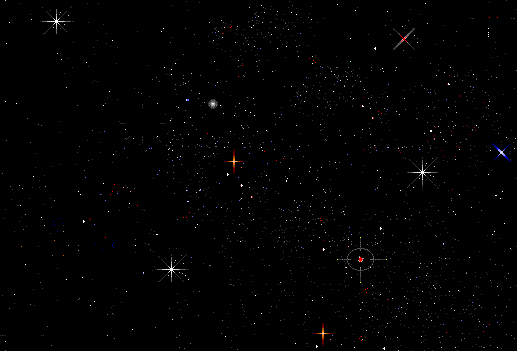 realistic stars flashing in a black sky