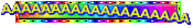 rainbow blinkie with capital 'A's covering it in a curved pattern that goes outside the borders