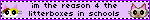'i'm the reason 4 the litterboxes in schools' blinkie with calico cat and brown cat faces on lilac background