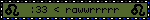 homestuck ':33 < rawrrr' blinkie with leo signs and dark blue border on oliveblood colored background
