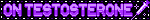 'on testosterone' blinkie with syringe and purple background