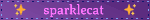'sparklecat' blinkie with sparkle emoji on purple gradient