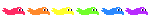 blinkie with line of rainbow fluffy worms and transparent background