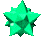 spinning green 3D model of a many-pointed star