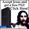 accept jesus and get a free ps2 ad
