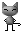 tiny low poly anthropomorphic cat