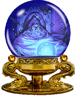 a blue wizard orb, wizard included. professional ponderers only