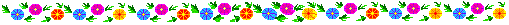 brightly colored flowers and leaves divider