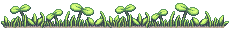 small green sprouts and grass stems pixel art divider