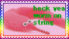heck yea worm on string stamp