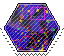 colorful arcade carpet hexagon stamp