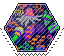 colorful arcade carpet hexagon stamp