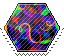 colorful arcade carpet hexagon stamp