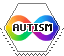 autism hexagon stamp with neurodiversity infinity symbol