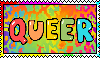 colorful leopard print queer stamp