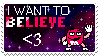 i want to believe m&ms mascot stamp