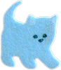 simple stylized blue cat