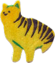 simple stylized sitting yellow tabby cat