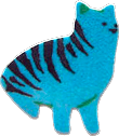 simple stylized sitting blue tabby cat