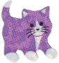 tiny sparkly purple tuxedo cat