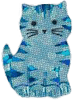 blue tabby cat sitting neatly