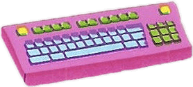 pink pc keyboard with pastel green keys