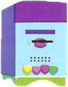 pastel blue and purple pc tower with heart buttons