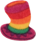rainbow fuzzy top hat
