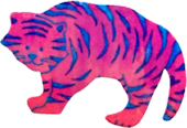 pink and blue tiger